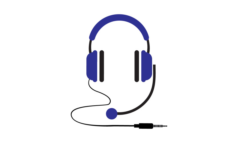 Headphone music podcast logo vector v46 Logo Template
