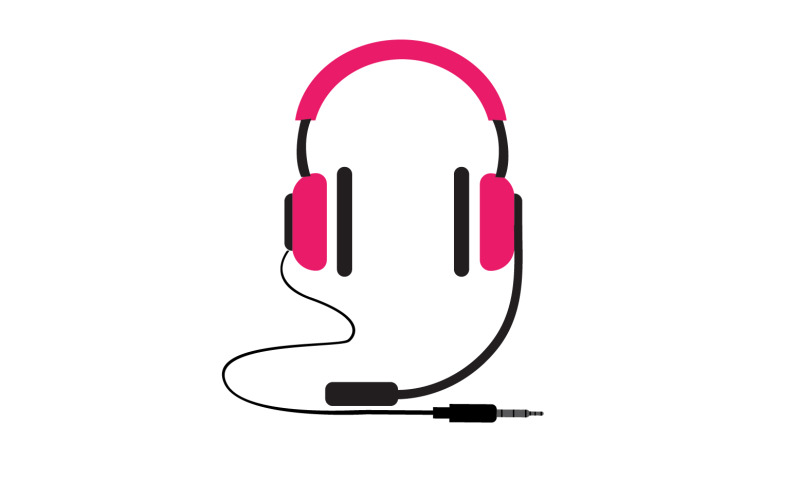 Headphone music podcast logo vector v47 Logo Template
