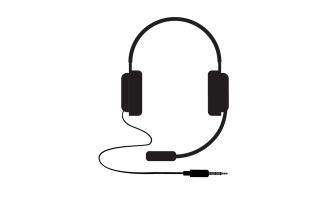Headphone music podcast logo vector v49