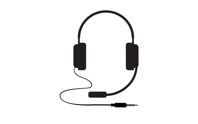 Headphone music podcast logo vector v49 Logo Template