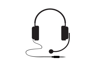 Headphone music podcast logo vector v50