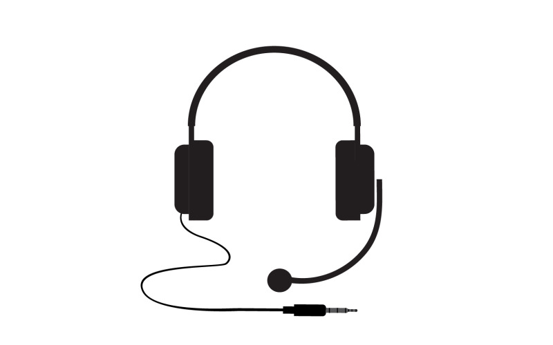 Headphone music podcast logo vector v50 Logo Template