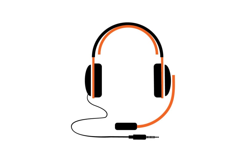 Headphone music podcast logo vector v52 Logo Template