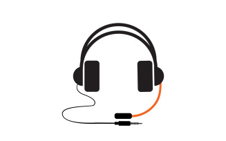 Headphone music podcast logo vector v53