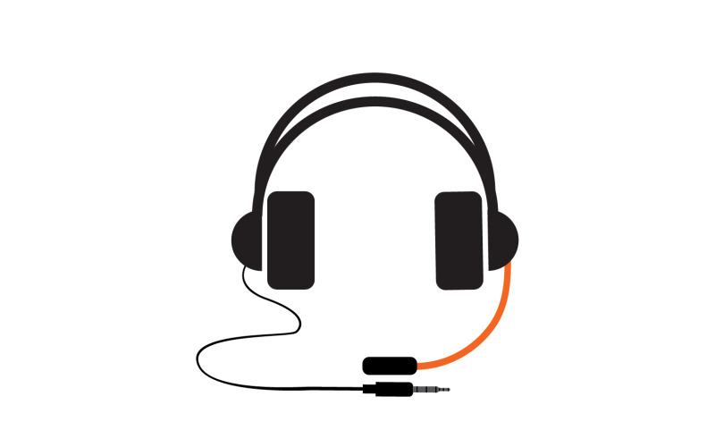 Headphone music podcast logo vector v53 Logo Template