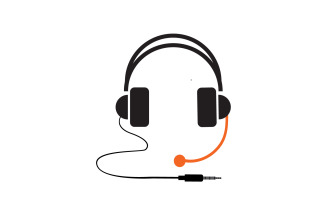 Headphone music podcast logo vector v54