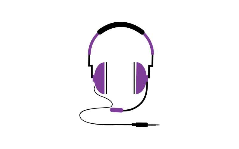 Headphone music podcast logo vector v60 Logo Template