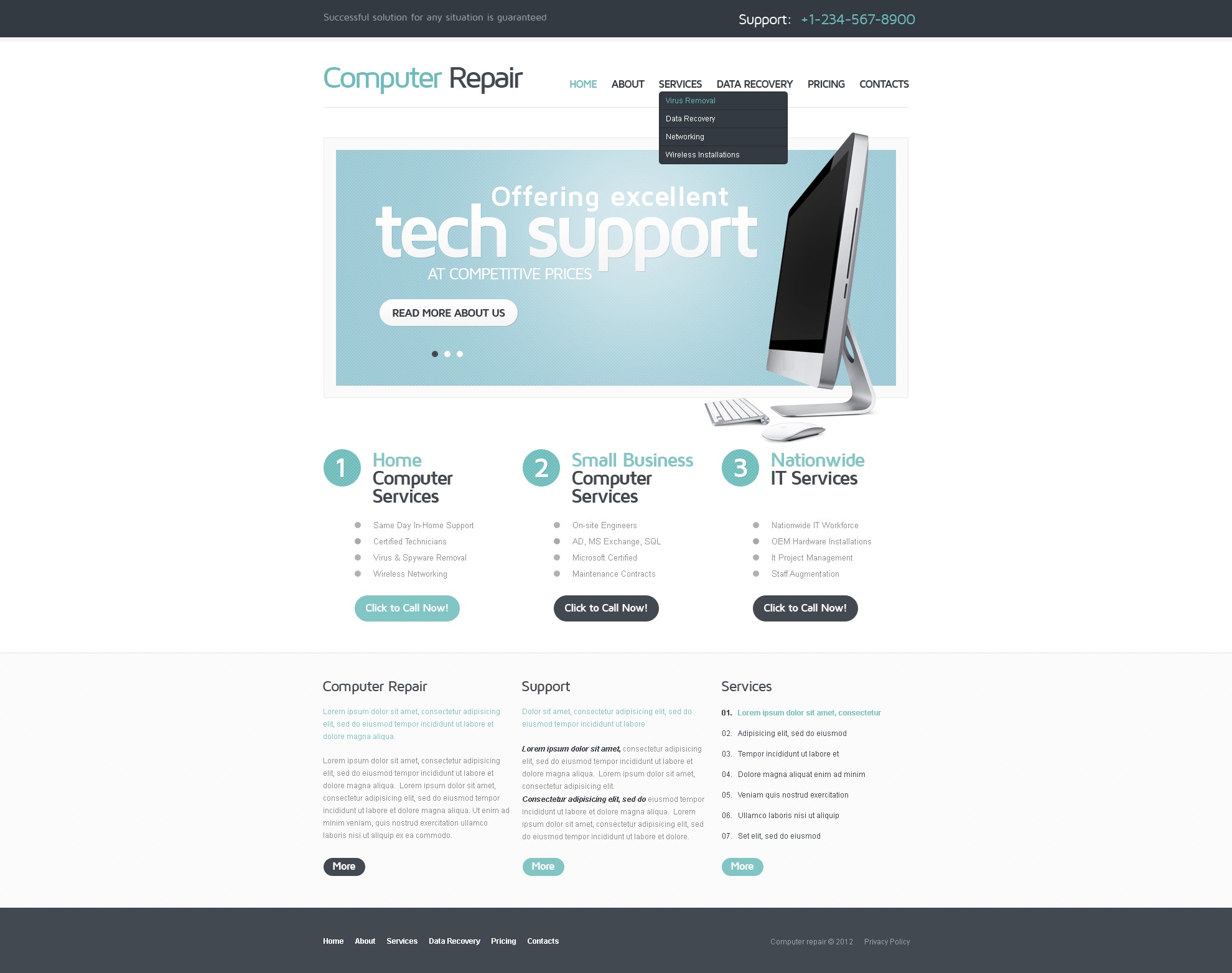 Computer Repair Responsive Website Template 39257