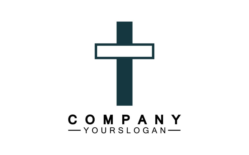 Christian cross icon logo vector v1 Logo Template
