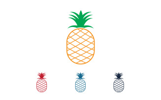 Pineapple fruits logo vector v7