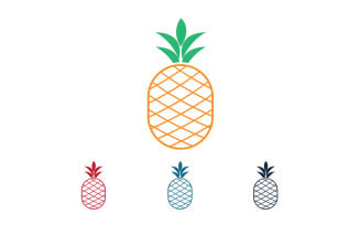 Pineapple fruits logo vector v8