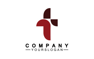 Christian cross icon logo vector v10