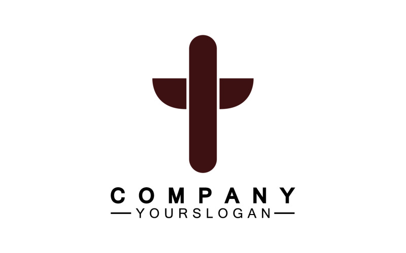 Christian cross icon logo vector v12 Logo Template