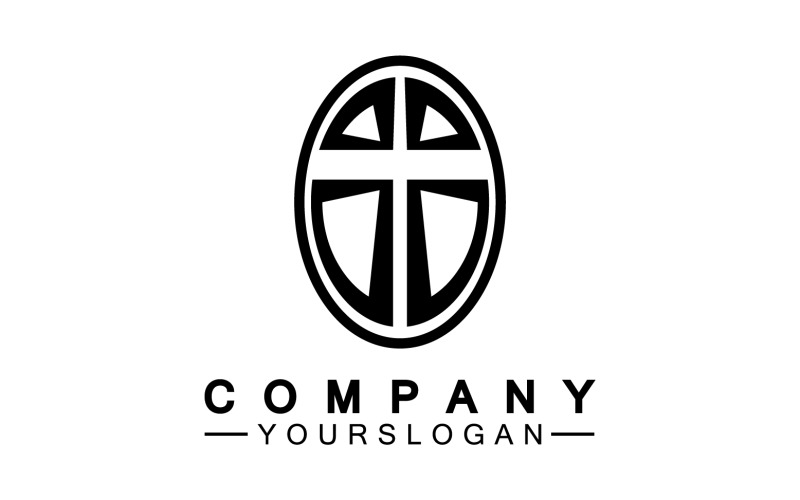 Christian cross icon logo vector v15 Logo Template