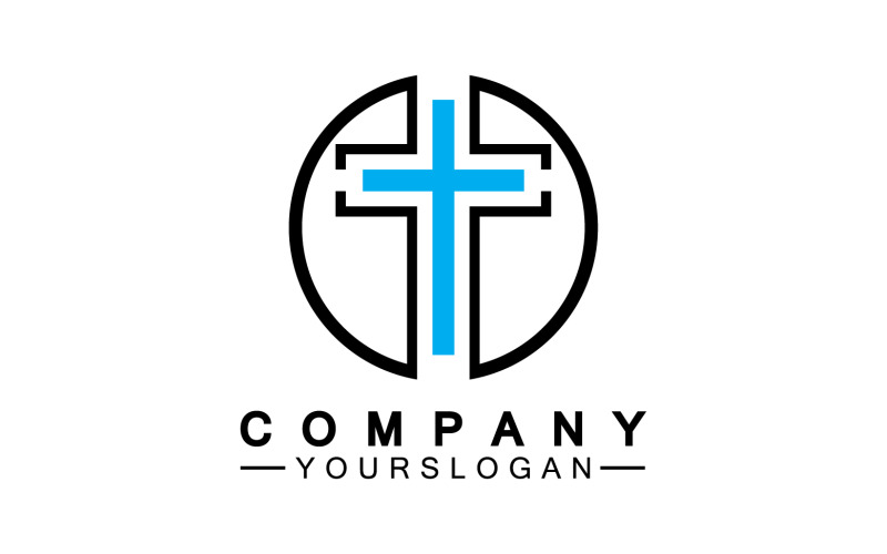Christian cross icon logo vector v18 Logo Template