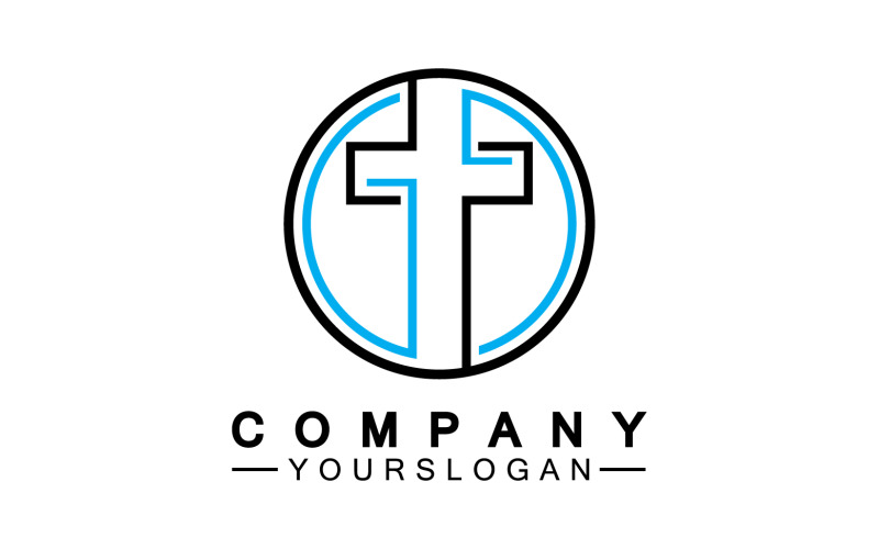 Christian cross icon logo vector v22 Logo Template