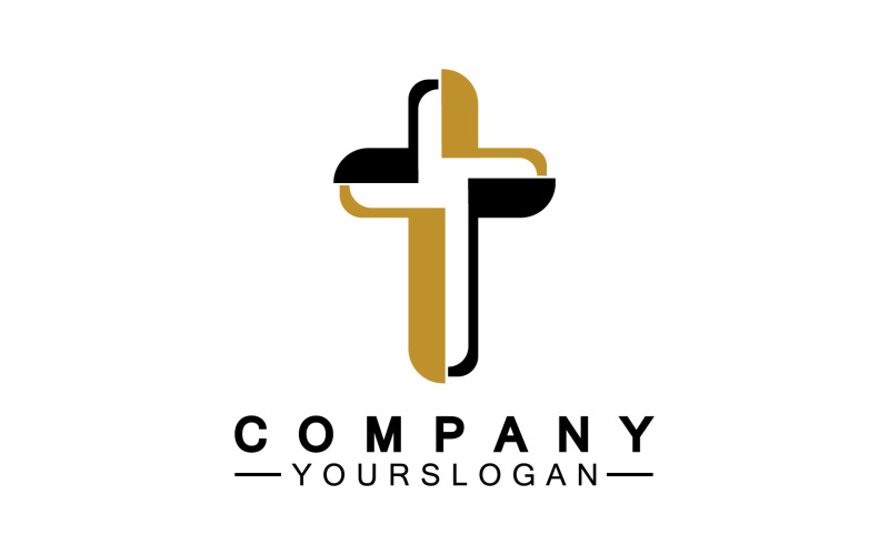 Christian cross icon logo vector v23 Logo Template