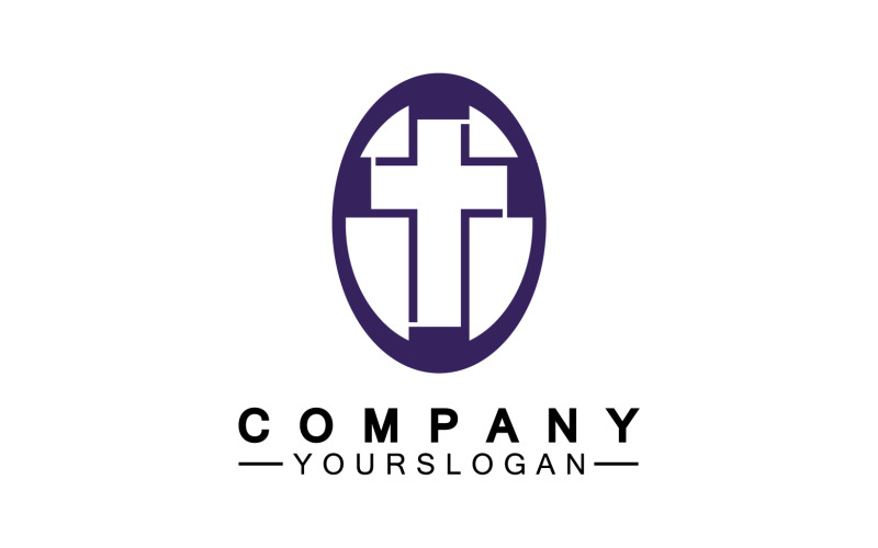 Christian cross icon logo vector v25 Logo Template