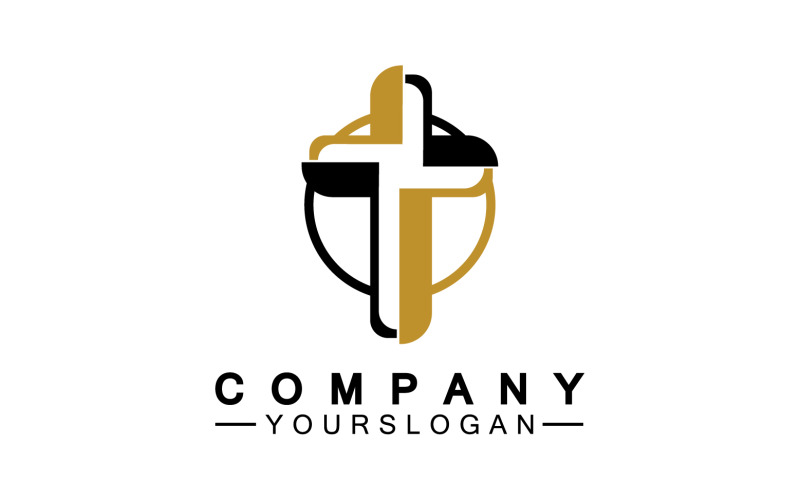 Christian cross icon logo vector v2 Logo Template