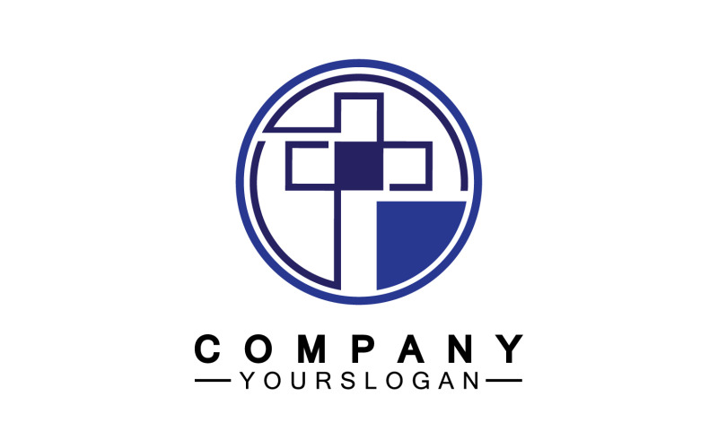 Christian cross icon logo vector v38 Logo Template