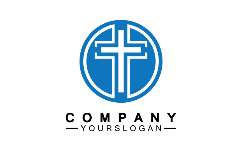 Christian cross icon logo vector v39 Logo Template