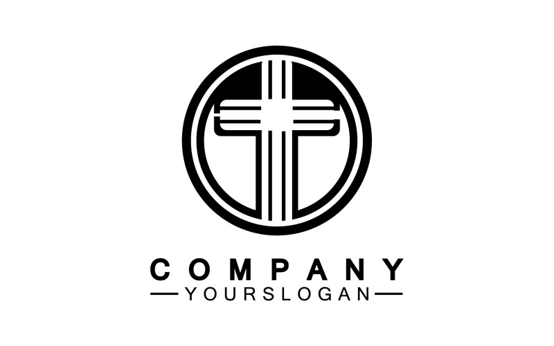 Christian cross icon logo vector v40 Logo Template