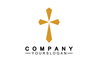 Christian cross icon logo vector v5