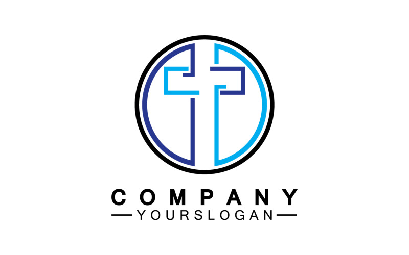 Christian cross icon logo vector v9 Logo Template