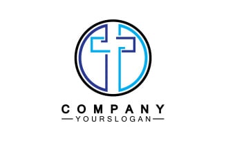 Christian cross icon logo vector v9