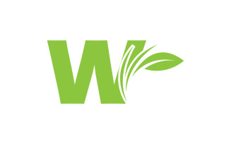 W letter initial company name vector v10
