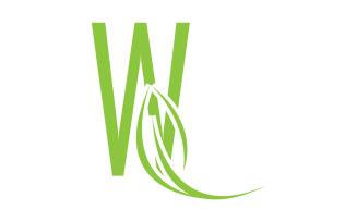 W letter initial company name vector v14
