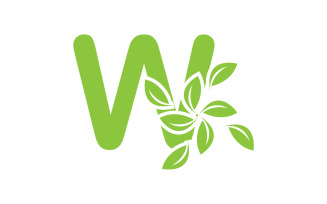 W letter initial company name vector v1