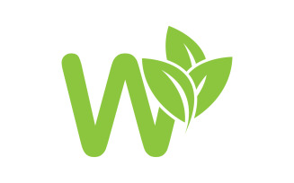 W letter initial company name vector v3