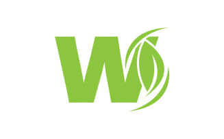 W letter initial company name vector v4