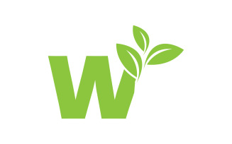 W letter initial company name vector v5