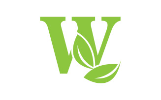 W letter initial company name vector v7