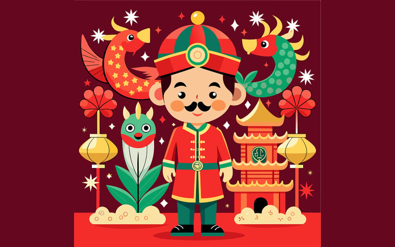 Chinese New Year Unique Vector Design 03 Vector Graphic