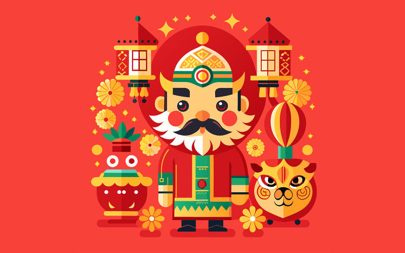 Chinese New Year Unique Vector Design 04 Vector Graphic