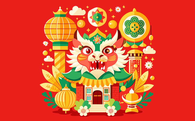 Chinese New Year Unique Vector Design 07 Vector Graphic