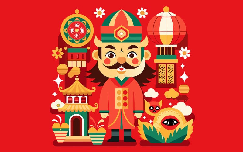 Chinese New Year Unique Vector Design 09 Vector Graphic
