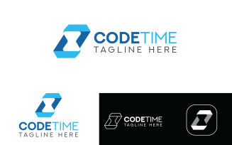Code time vector logo template