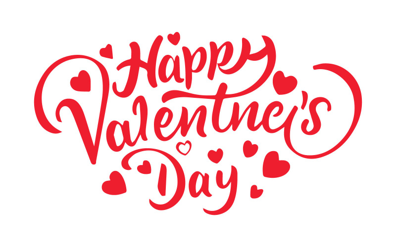 Happy Valentines Day typography poster with handwritten calligraphy text - Free Vector Graphic