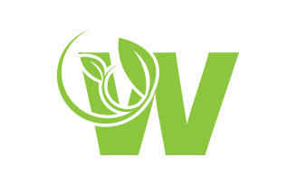 W letter initial company name vector v55