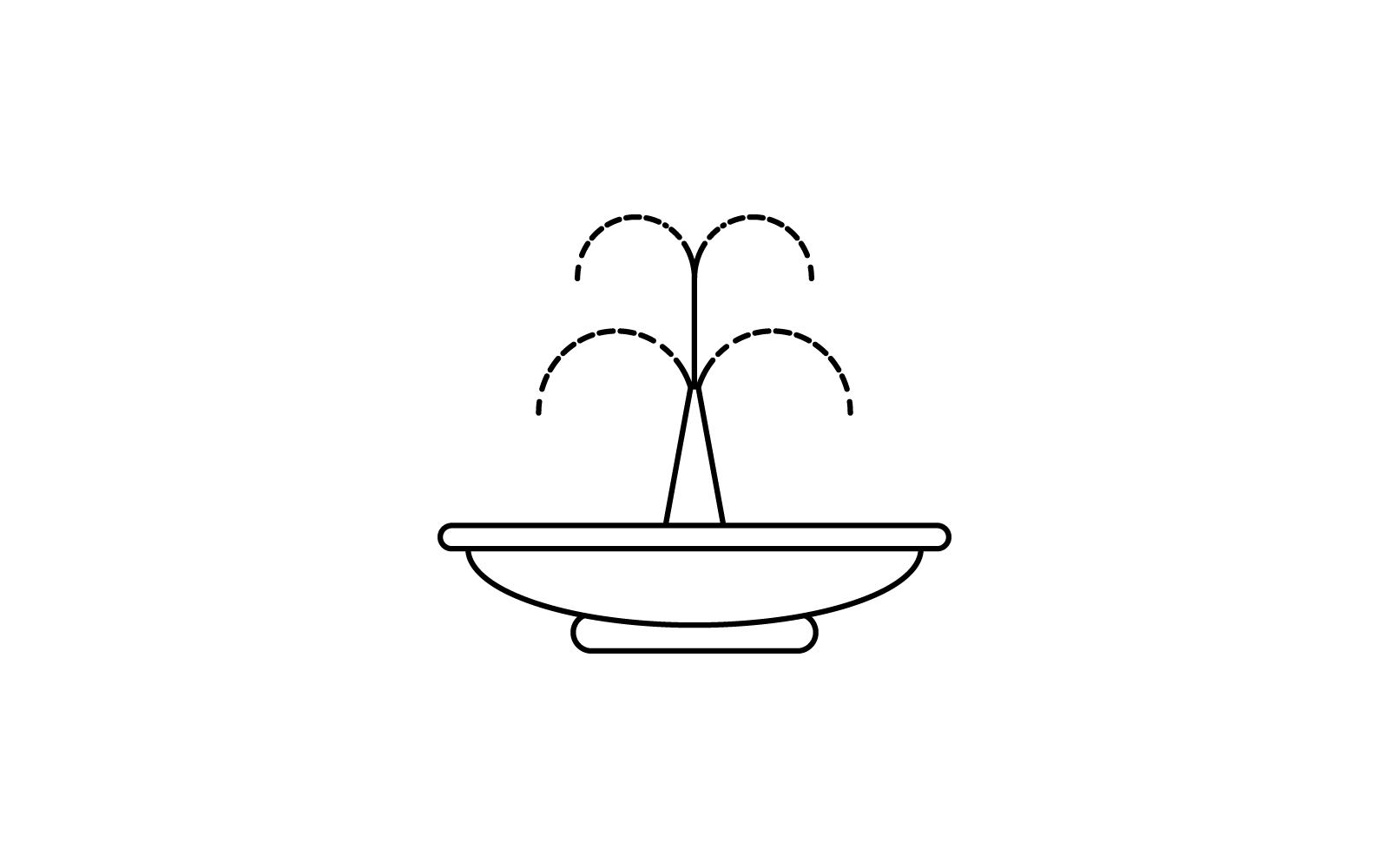 City fountain line icon logo vector flat design