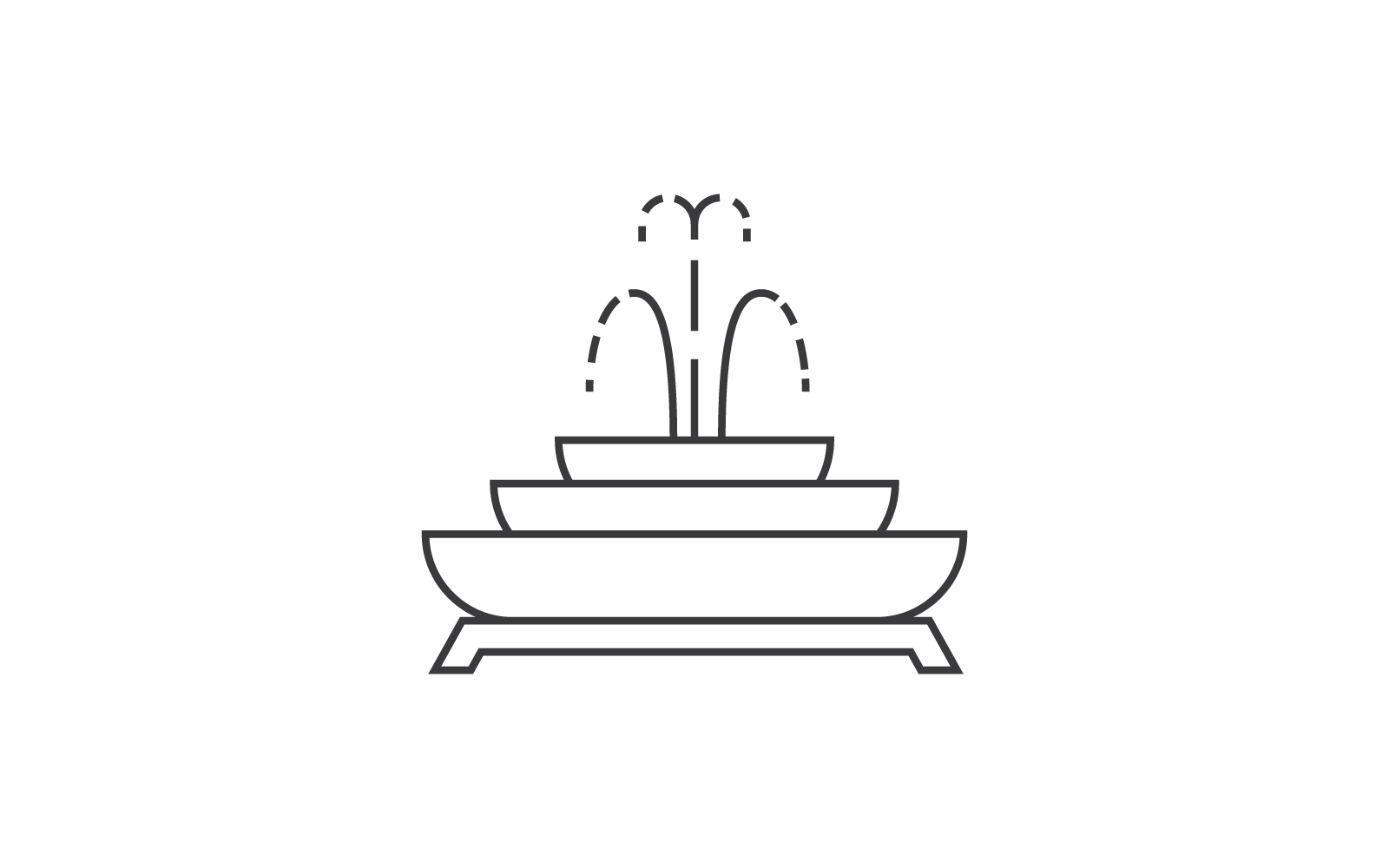 City fountain line icon vector flat design