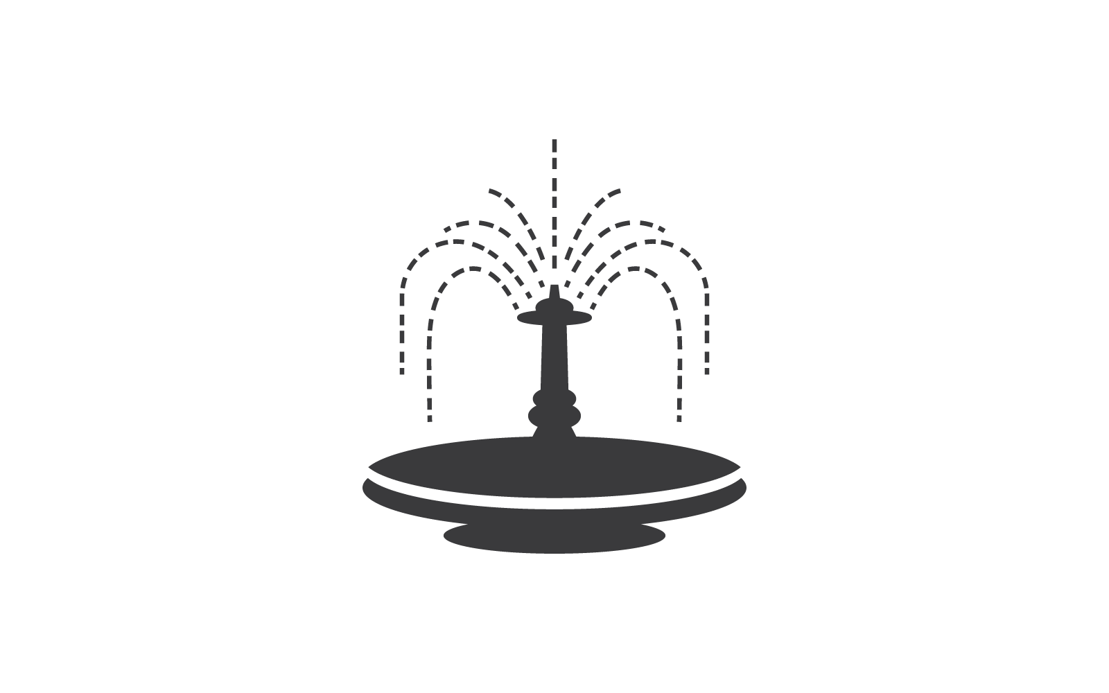 City fountain line illustration flat design Logo Template