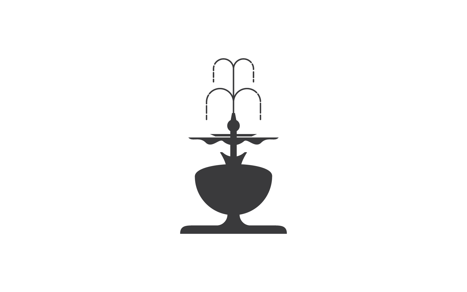 City fountain line logo icon vector flat design