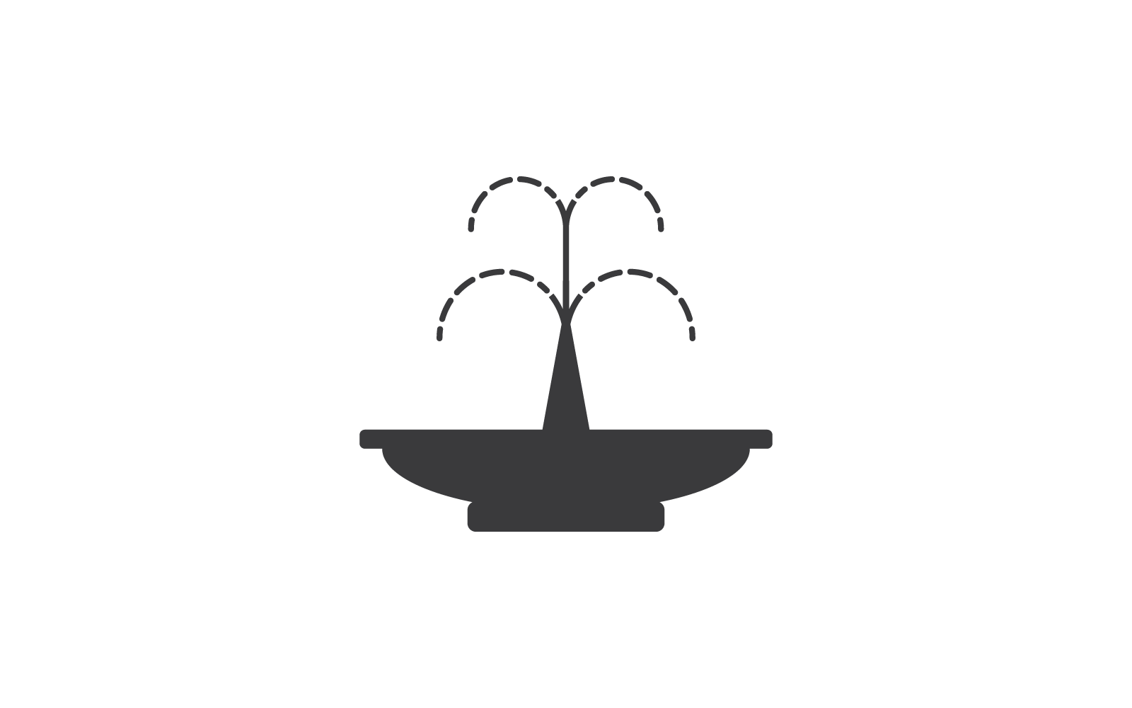 City fountain line logo vector flat design