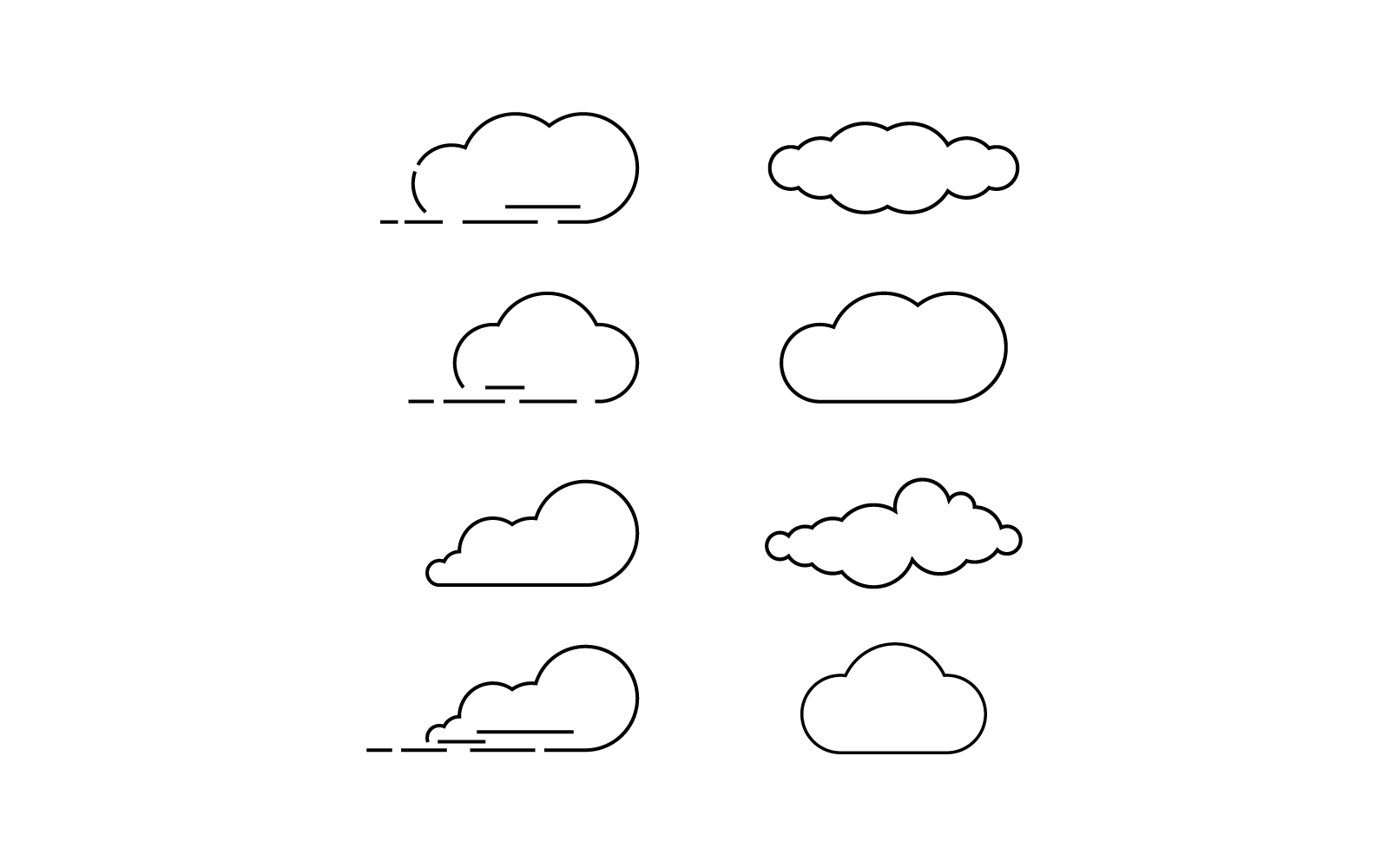 Cloud line icon vector logo flat design