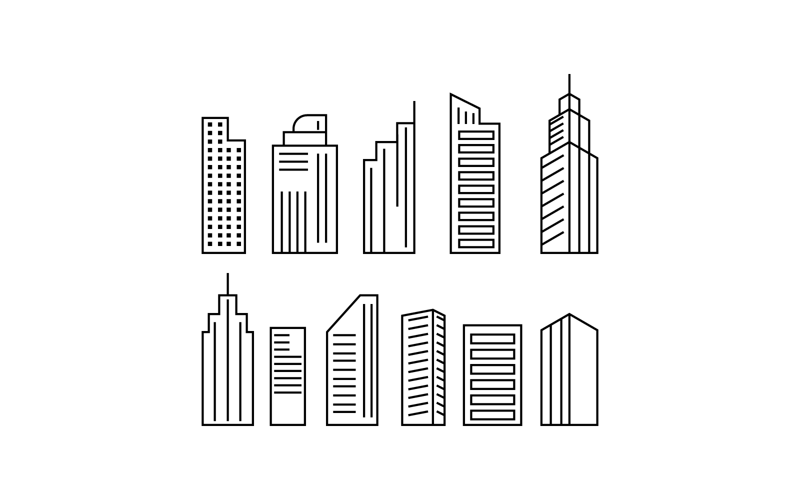 Horizonte da cidade, silhueta da cidade vetor ilustração logotipo modelo design